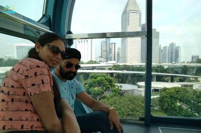 taking a ride of the singapore flyer