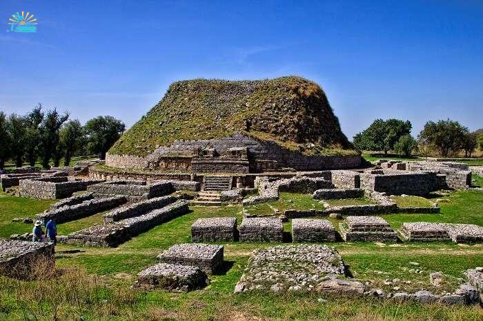 The excavated and restored site of Taxila at Rawalpindi in Pakistan