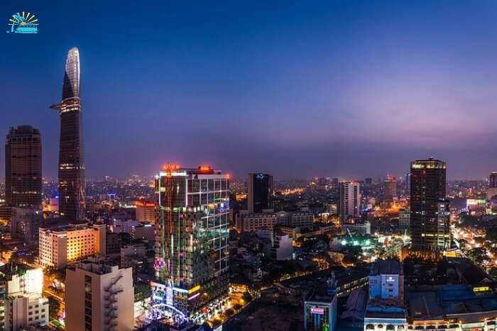 the skyline of Ho Chi Minh city