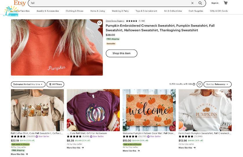 Etsy ads help your products appear in search results for specific keywords.